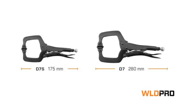 Svetstång D7 C-typ med breda rörliga käftar (280 mm / 11